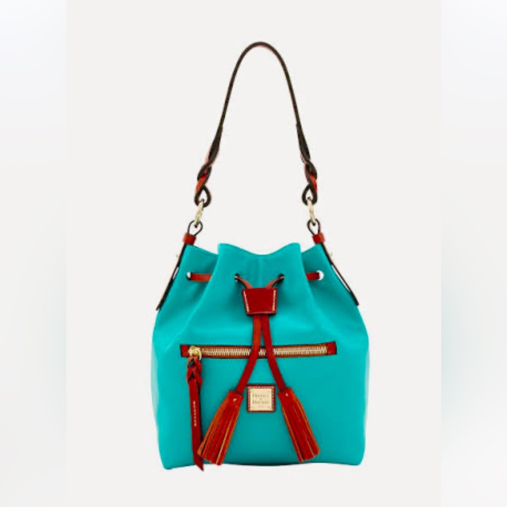 Dooney & Bourke Small Logan Leather Drawstring Bucket Bag - Jade